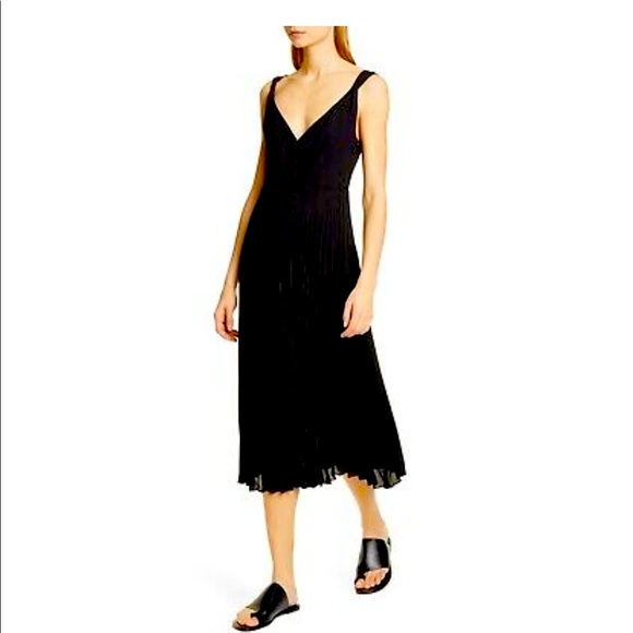 Vince Twist Front Pleated Midi Dress - Picture 1 of 9